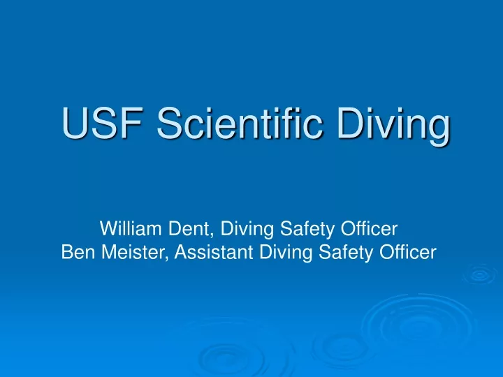 usf scientific diving