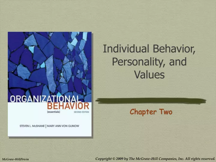 individual behavior personality and values