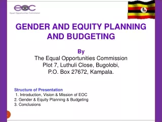 GENDER AND EQUITY PLANNING AND BUDGETING By The Equal Opportunities Commission