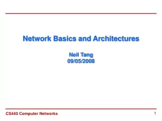 Network Basics and Architectures  Neil Tang 09/05/2008