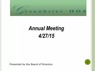 Annual Meeting 4/27/15