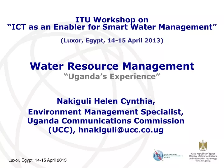 water resource management uganda s experience