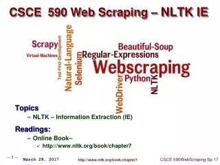CSCE  590 Web Scraping –  NLTK IE