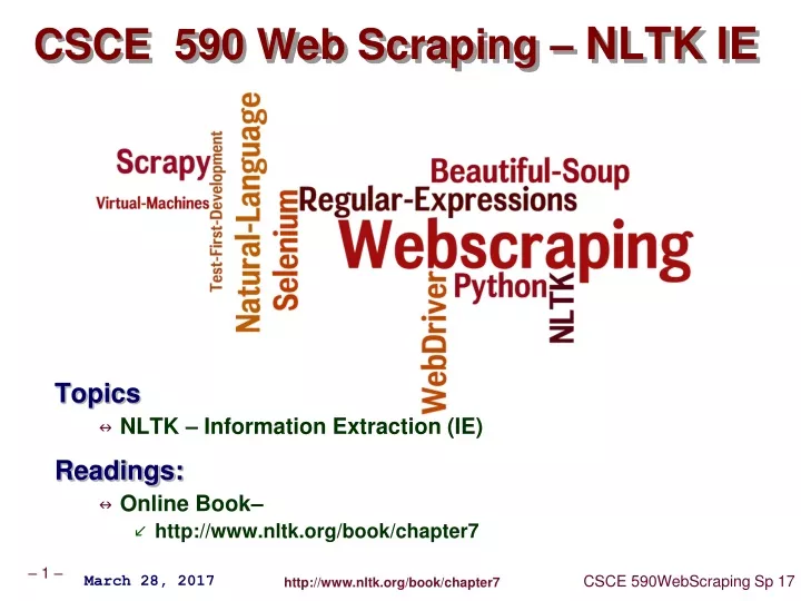 csce 590 web scraping nltk ie