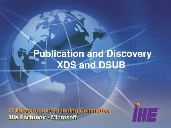 publication and discovery xds and dsub