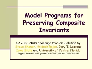 Model Programs for Preserving Composite Invariants