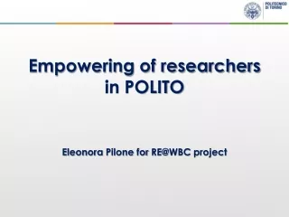 Empowering of researchers in POLITO