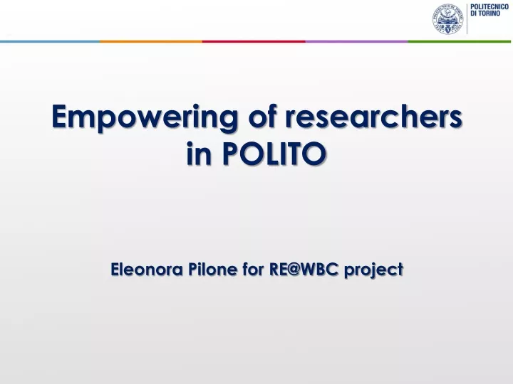empowering of researchers in polito