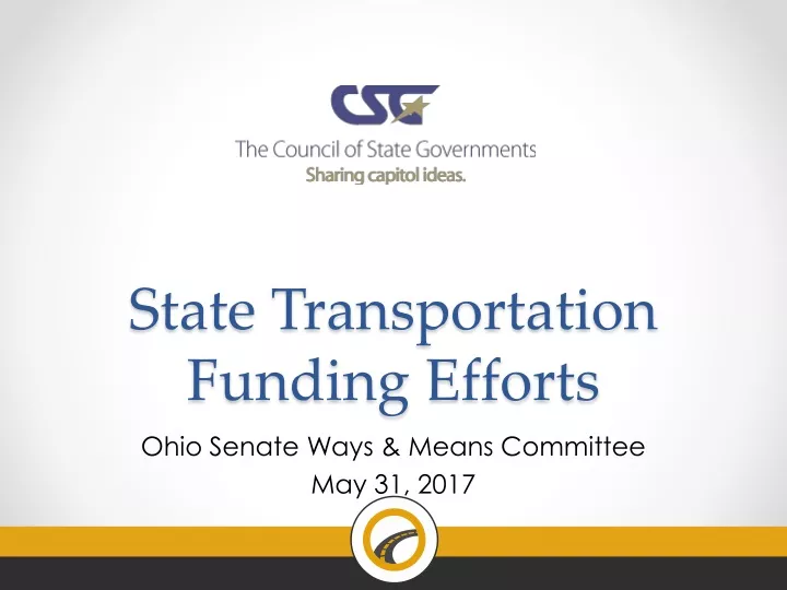 state transportation funding efforts