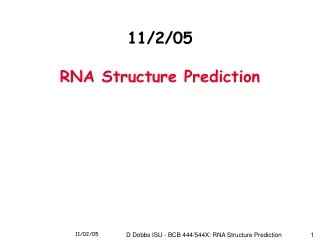 11/2/05 RNA Structure Prediction