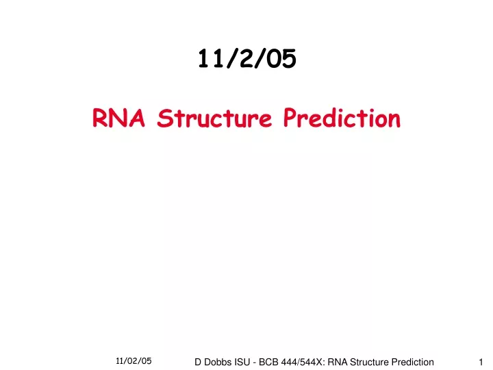 11 2 05 rna structure prediction