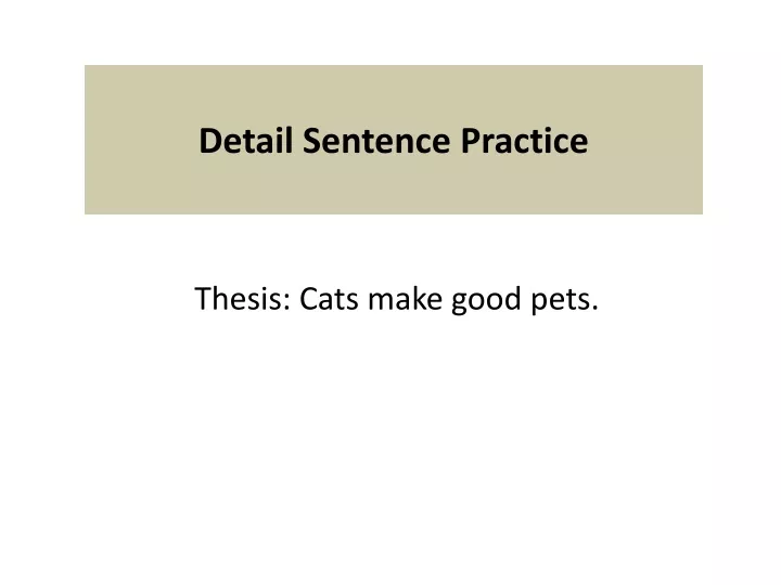 detail sentence practice