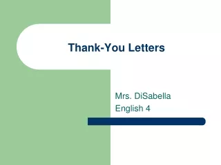 Thank-You Letters