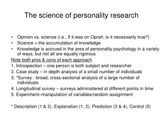 The science of personality research