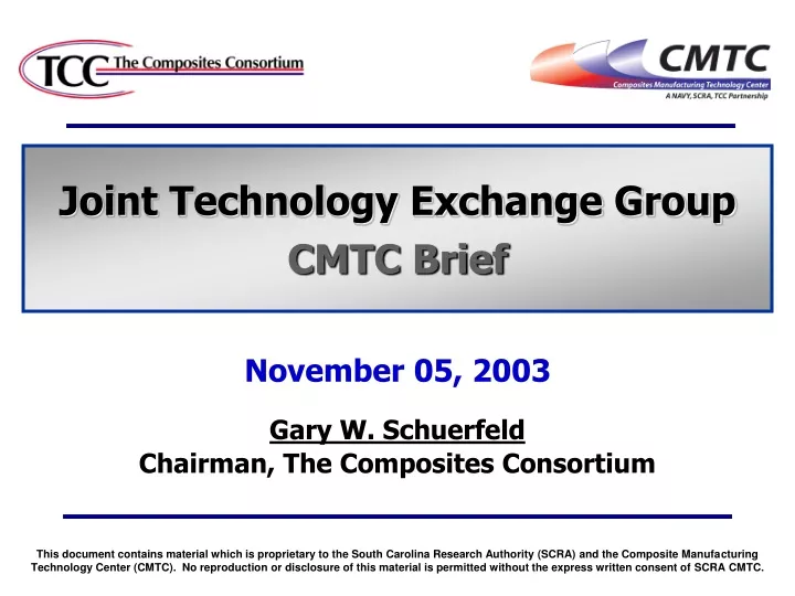 joint technology exchange group cmtc brief