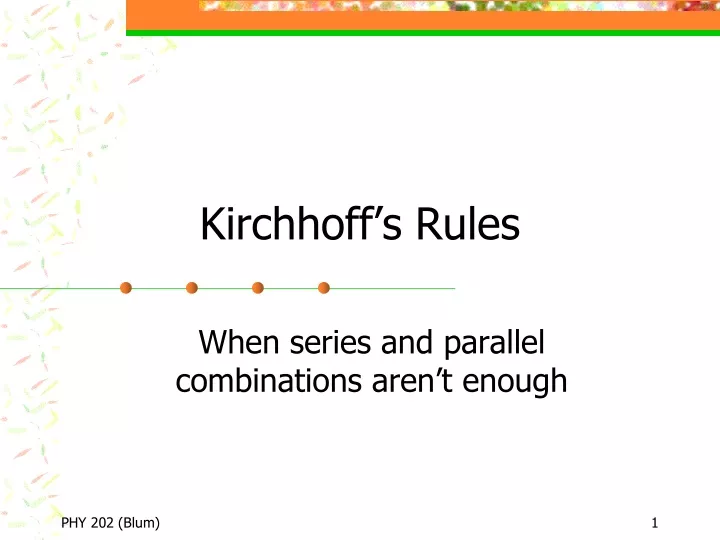 kirchhoff s rules