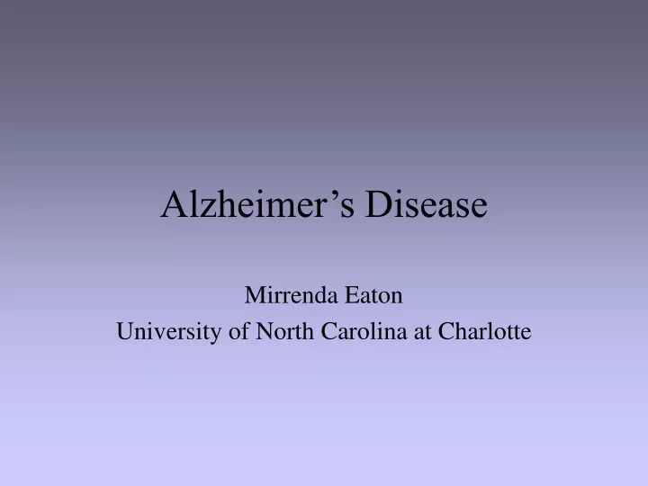 alzheimer s disease