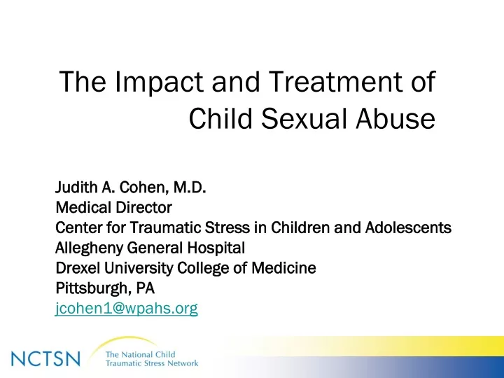 the impact and treatment of child sexual abuse