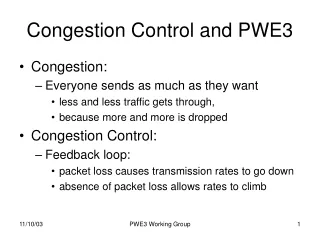 Congestion Control and PWE3