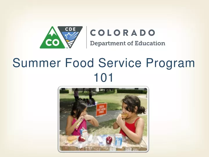 summer food service program 101
