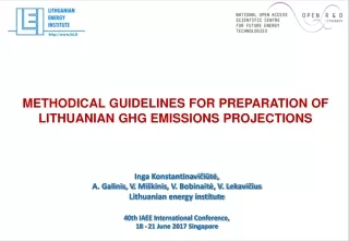 Methodical guidelines for preparation of LITHUANIAN GHG emissions projections