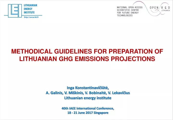 methodical guidelines for preparation of lithuanian ghg emissions projections