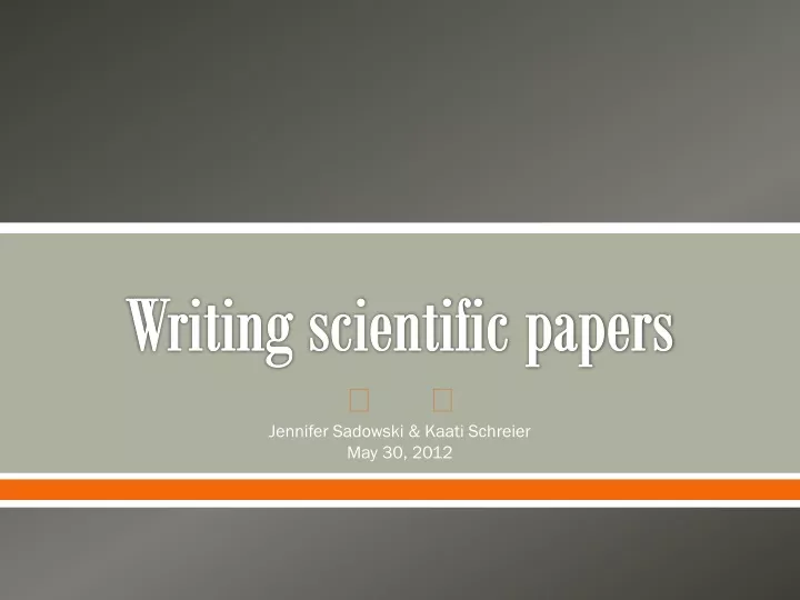 writing scientific papers