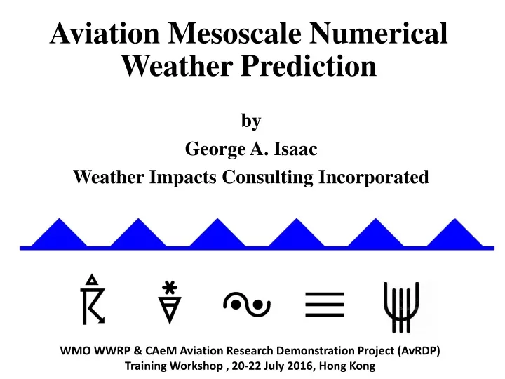 aviation mesoscale numerical weather prediction