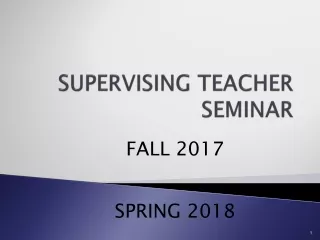 SUPERVISING TEACHER SEMINAR