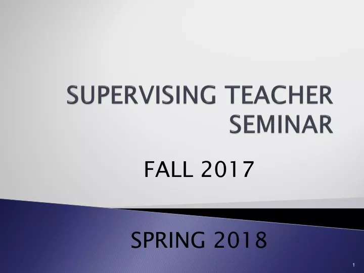 supervising teacher seminar