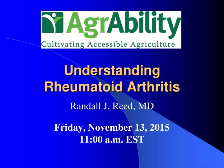 understanding rheumatoid arthritis