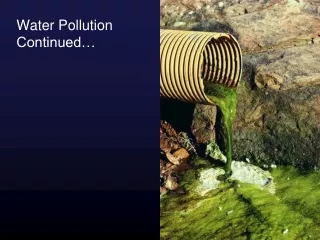 Water Pollution Continued…
