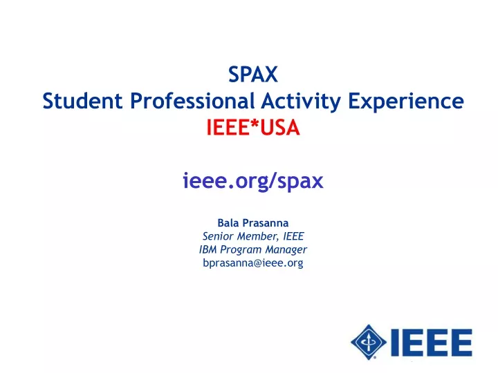 spax student professional activity experience