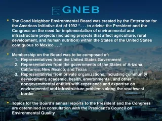 Good Neighbor Environmental Board Reports Since 1995