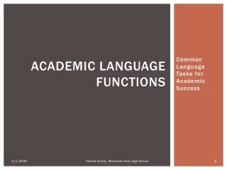 Academic Language Functions