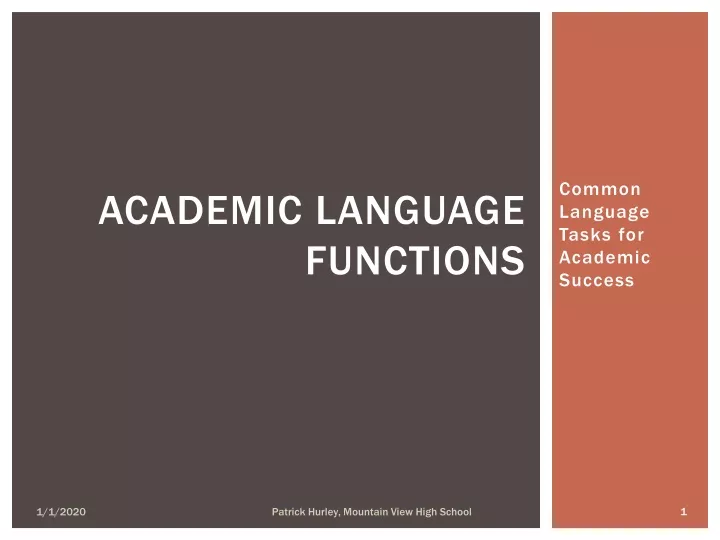 academic language functions