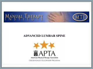 ADVANCED LUMBAR SPINE