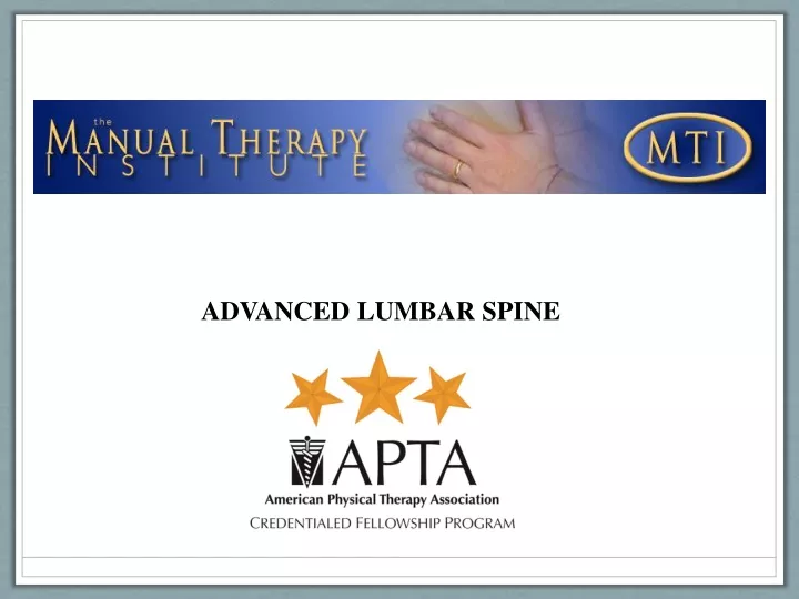 advanced lumbar spine