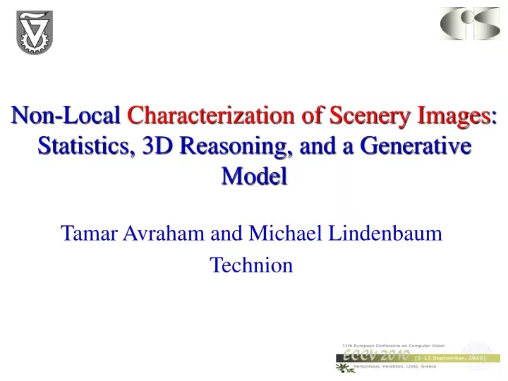 non local characterization of scenery images statistics 3d reasoning and a generative model