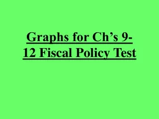 Graphs for Ch’s 9-12 Fiscal Policy Test