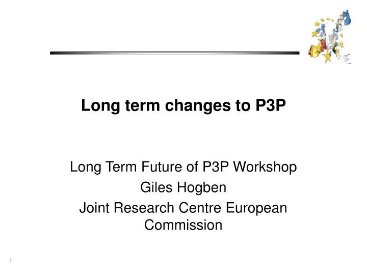 long term changes to p3p