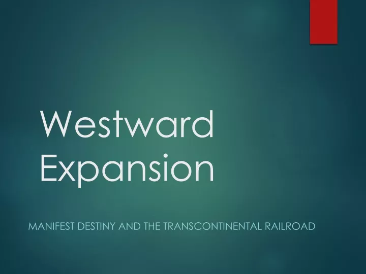 westward expansion