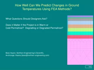 How Well Can We Predict Changes in Ground Temperatures Using FEA Methods?
