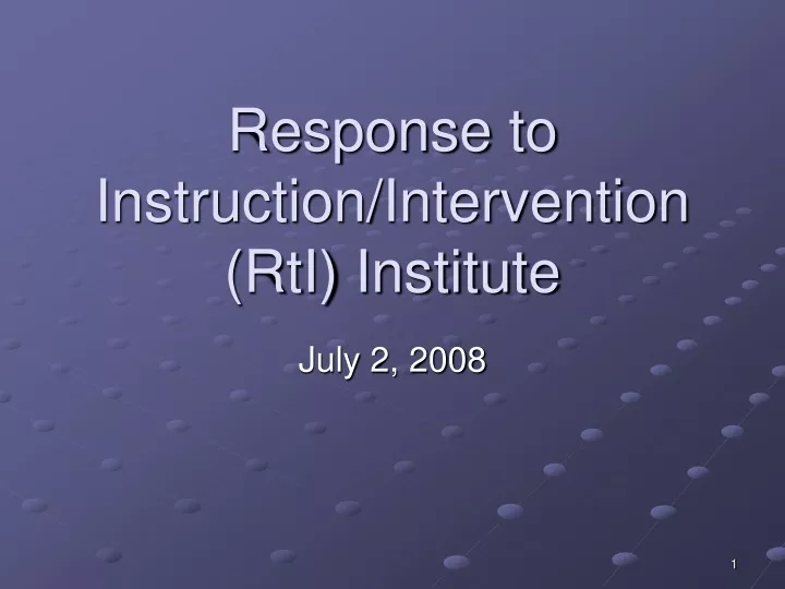 response to instruction intervention rti institute