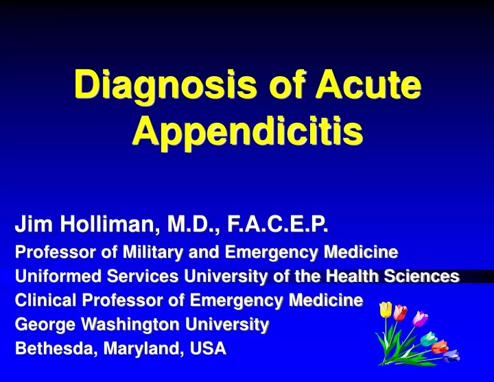 diagnosis of acute appendicitis