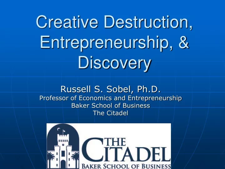 creative destruction entrepreneurship discovery
