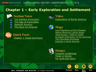 Chapter 1 – Early Exploration and Settlement