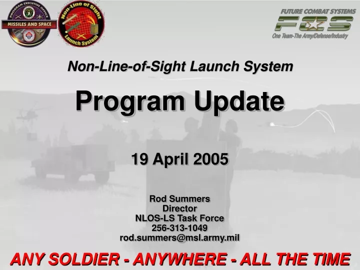 non line of sight launch system program update