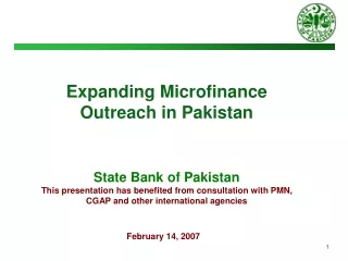 Expanding Microfinance  Outreach in Pakistan  State Bank of Pakistan