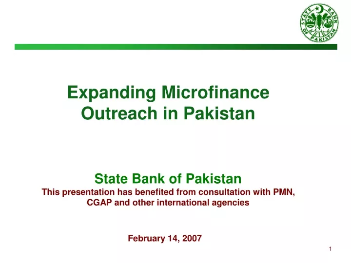 expanding microfinance outreach in pakistan state